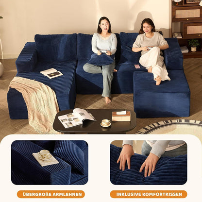 Modulares Ecksofa 272cm mit Schlaffunktion & Chaiselongue Links