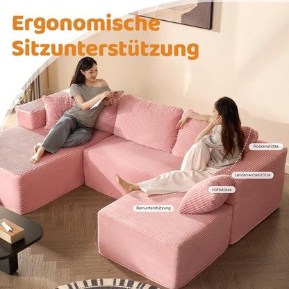 U-förmiges Schlafsofa 272cm mit Chaiselongue Links & Komfort