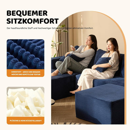 Modulares Ecksofa 272cm mit Schlaffunktion & Chaiselongue Links