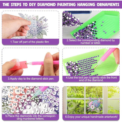 5D Diamantmalerei Anhänger - Blumen Fensterbild DIY Set
