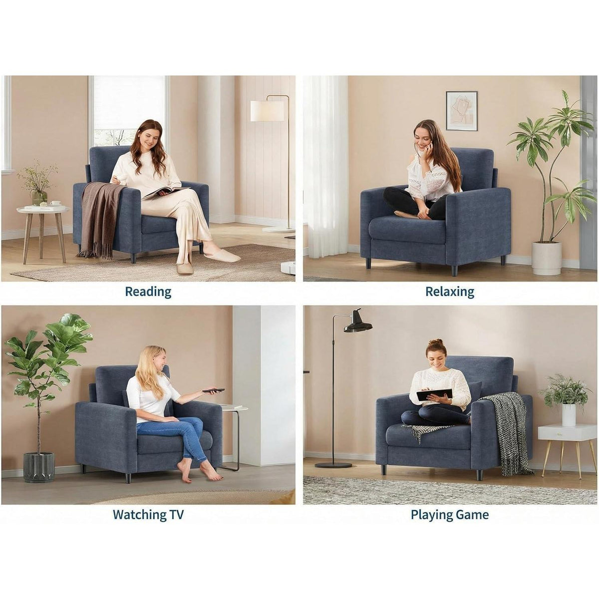 Relaxsessel Plüsch Azul Grisáceo – Einfache Montage