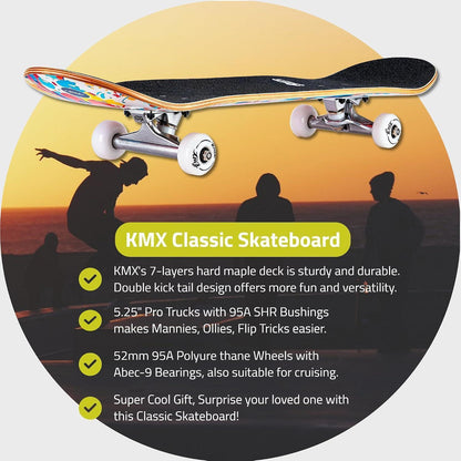 Komplett Skateboard Anfänger Set mit Tool | 31" Graffiti Blau