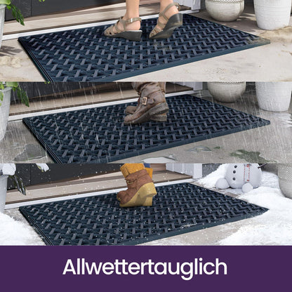 Fußmatte Outdoor 81x122 cm – Rutschfest & Wetterfest Marineblau