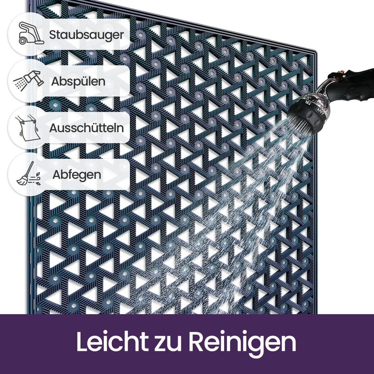 Fußmatte Outdoor 81x122 cm – Rutschfest & Wetterfest Marineblau