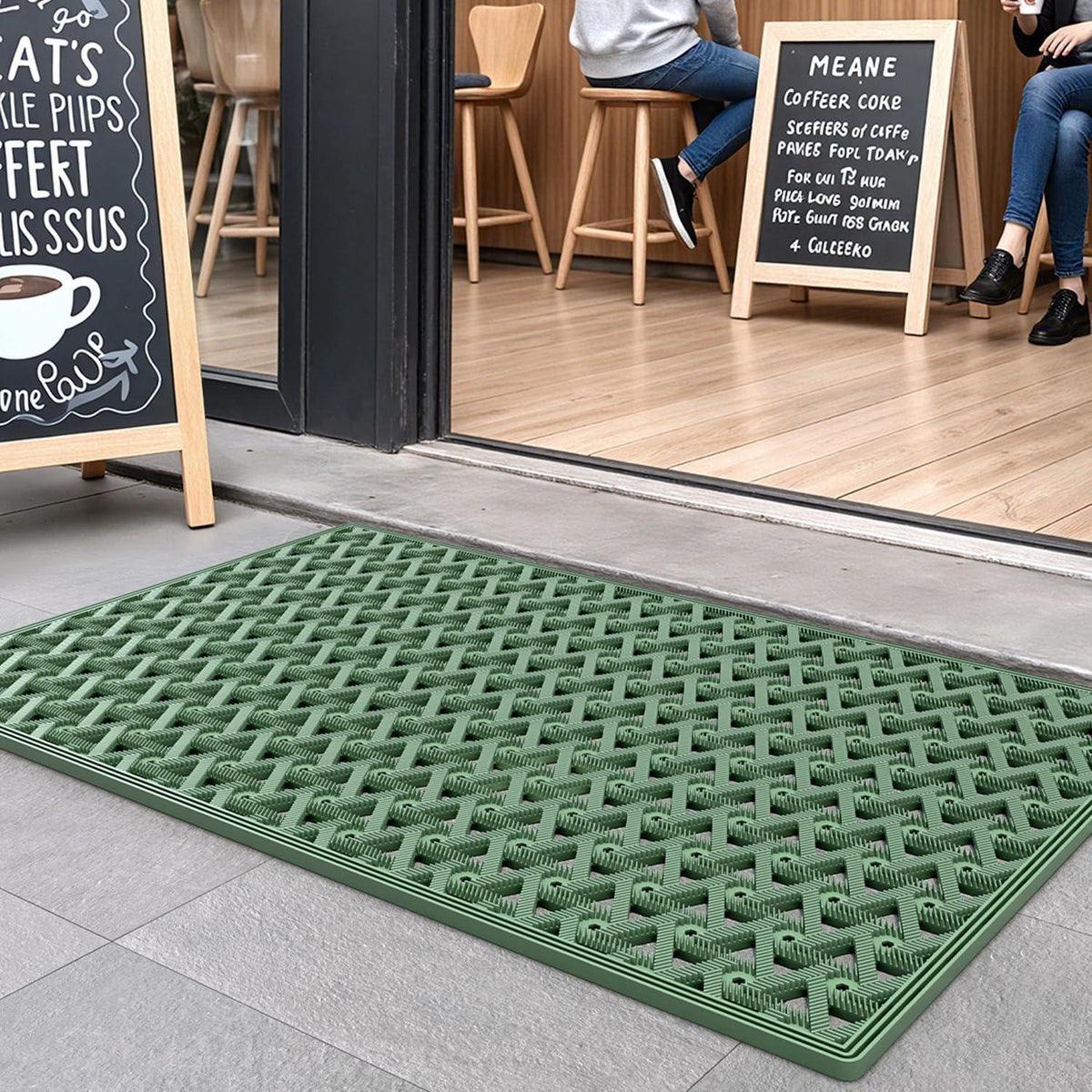 Fußmatte Grün 81x122 cm – Rutschfest & Wetterfest für Draußen