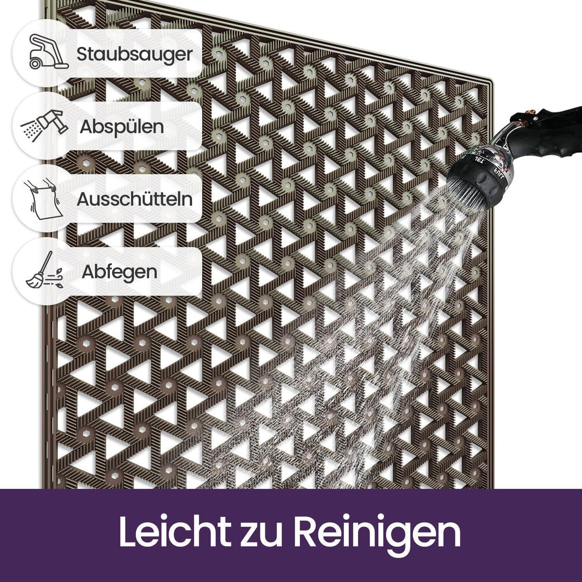 Fußmatte Outdoor Braun 81x122 cm – Rutschfest & Wasserabweisend