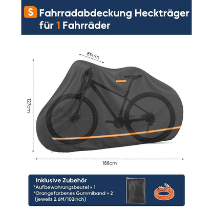 Fahrradabdeckung Heckträger – Wasserdicht & Windfest für 1 Fahrrad