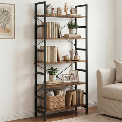5-Ebenen Bücherregal | Standregal für Küche, Wohnzimmer & Schlafzimmer
