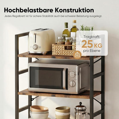 5-Ebenen Bücherregal | Standregal für Küche, Wohnzimmer & Schlafzimmer