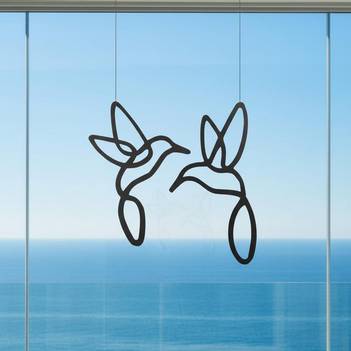 Lineart Vogel Deko Set | Moderne Wand & Fensterbild