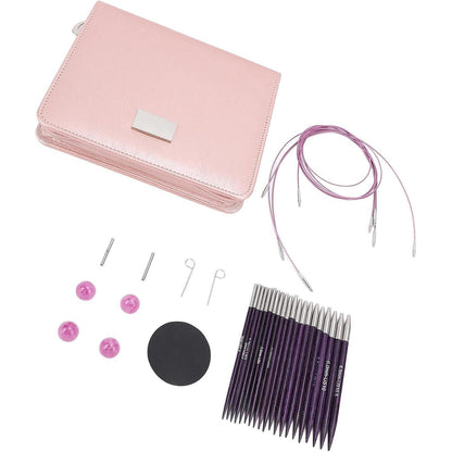 Austauschbares Stricknadel-Set Rosenholz 3-6,5 mm mit Tasche