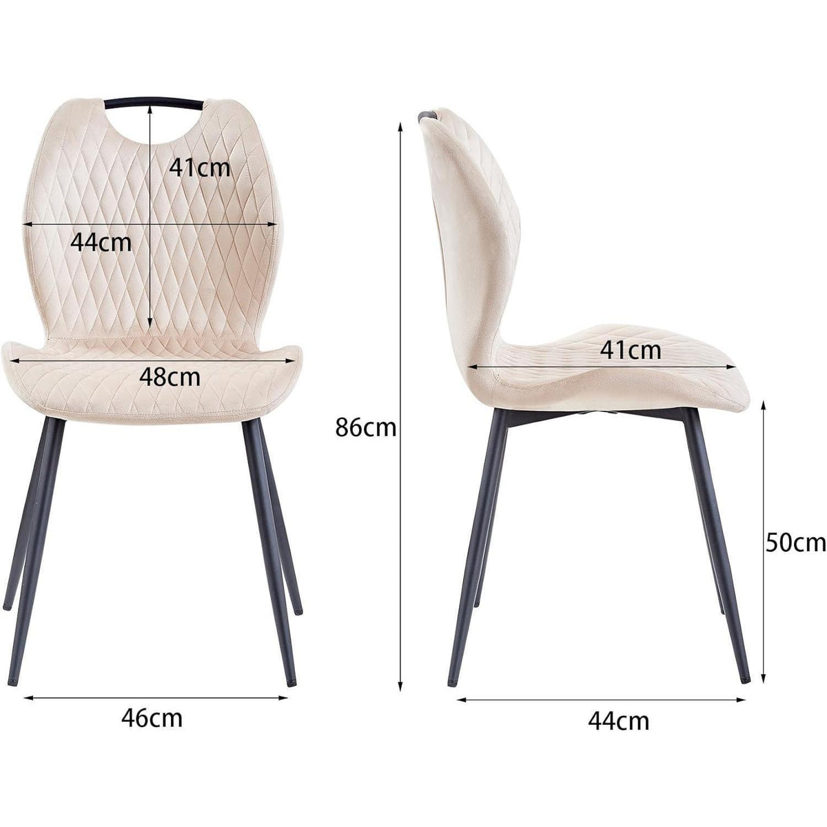 4-teiliges Esszimmerstuhl-Set Beige – Polsterstühle für Küche & Wohnzimmer