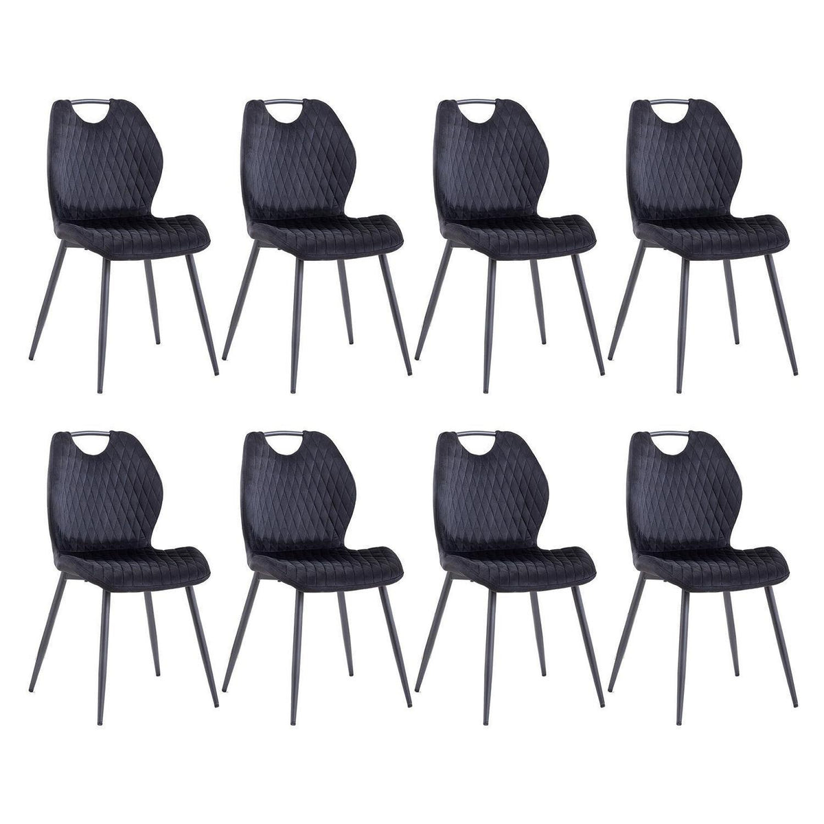 8 Esszimmerstühle Set Schwarz – Polsterstühle für Küche & Wohnzimmer