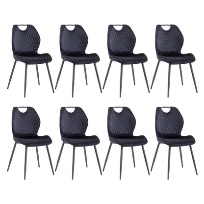 8 Esszimmerstühle Set Schwarz – Polsterstühle für Küche & Wohnzimmer
