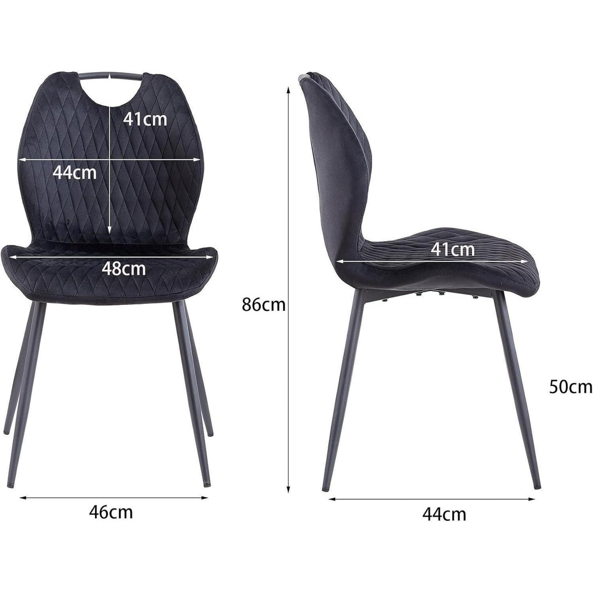 8 Esszimmerstühle Set Schwarz – Polsterstühle für Küche & Wohnzimmer