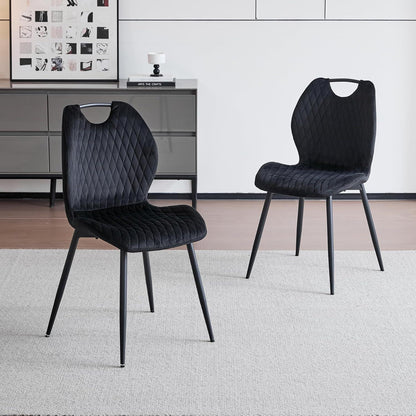 2er-Set Esszimmerstühle Schwarz – Polsterstuhl für Küche & Wohnzimmer