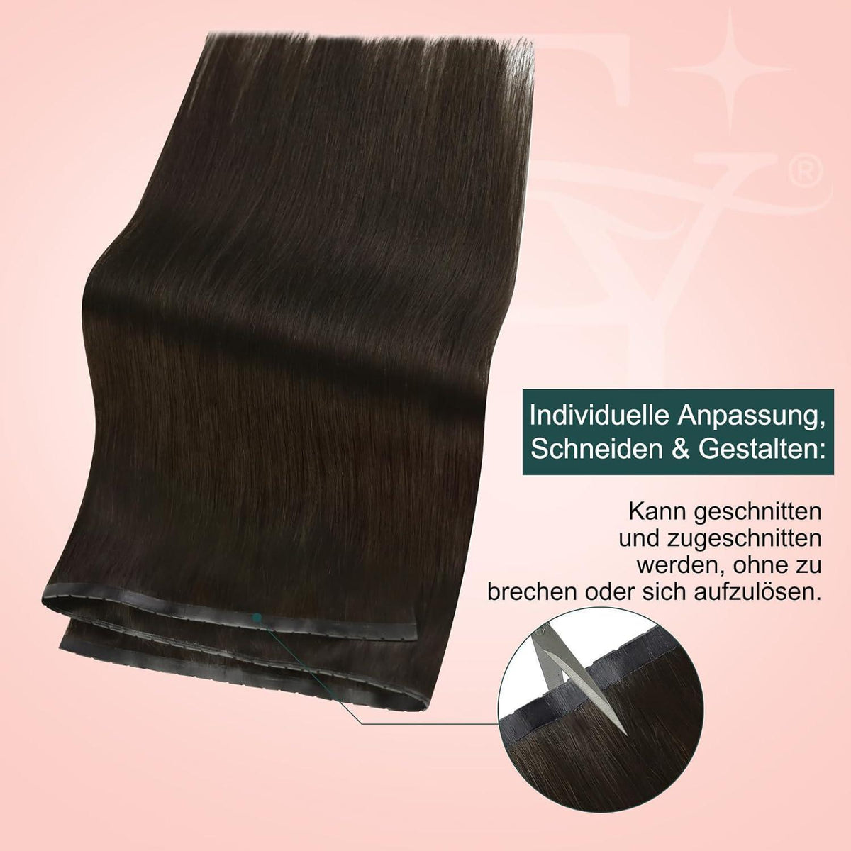 Echthaar Butterfly Tressen Braun – 65cm, 100g