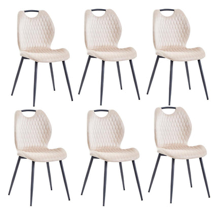 6 Esszimmerstühle Beige – Polsterstuhl Set für Küche & Wohnzimmer