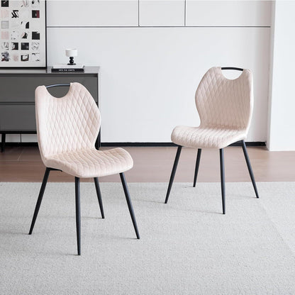 6 Esszimmerstühle Beige – Polsterstuhl Set für Küche & Wohnzimmer