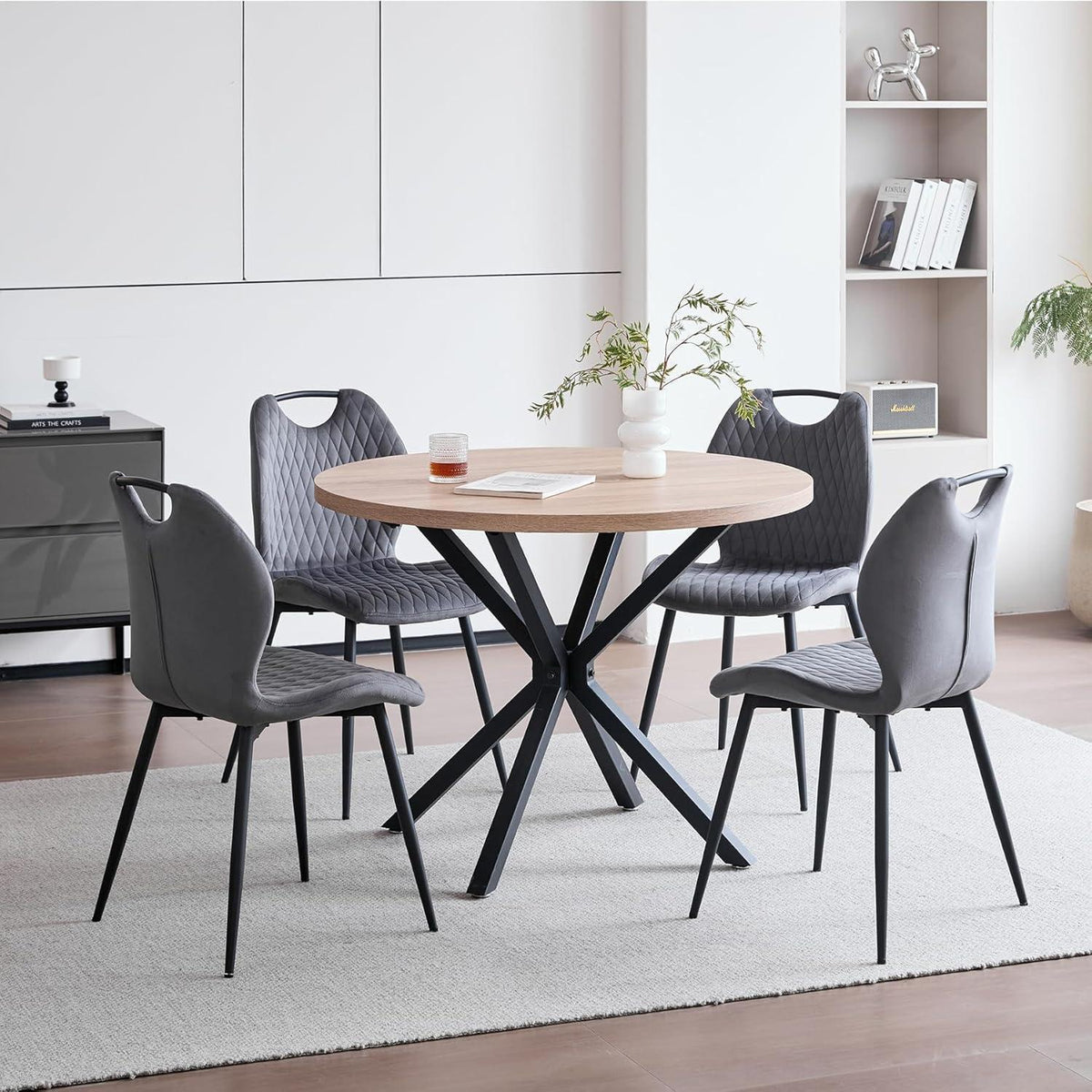 2er-Set Esszimmerstühle Grau – Polsterstühle für Küche & Wohnzimmer