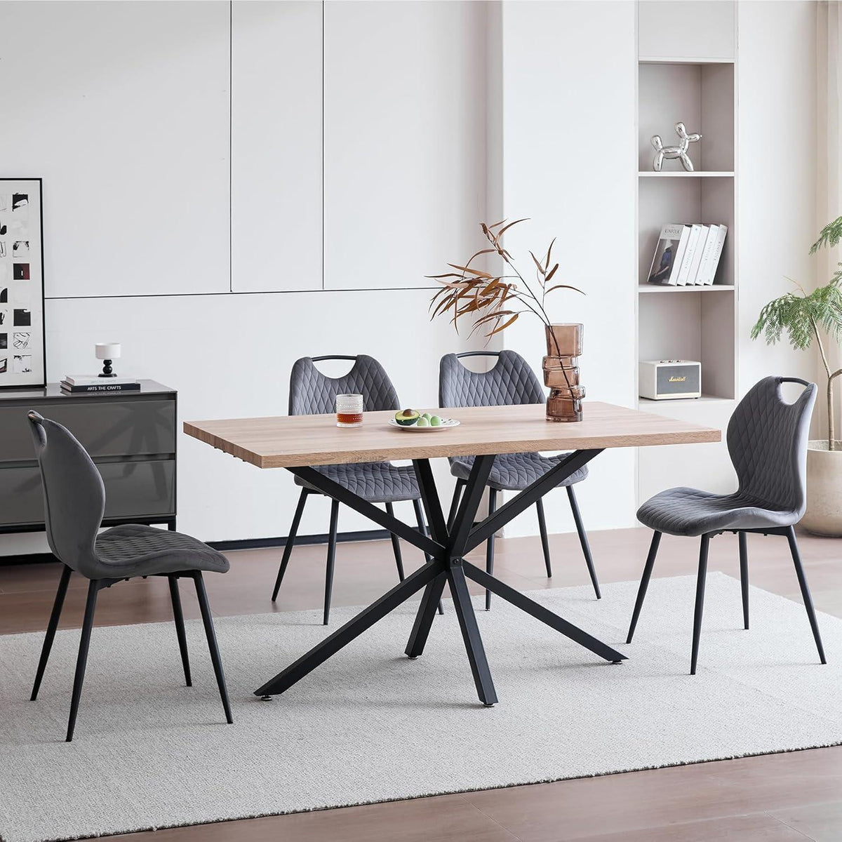 2er-Set Esszimmerstühle Grau – Polsterstühle für Küche & Wohnzimmer
