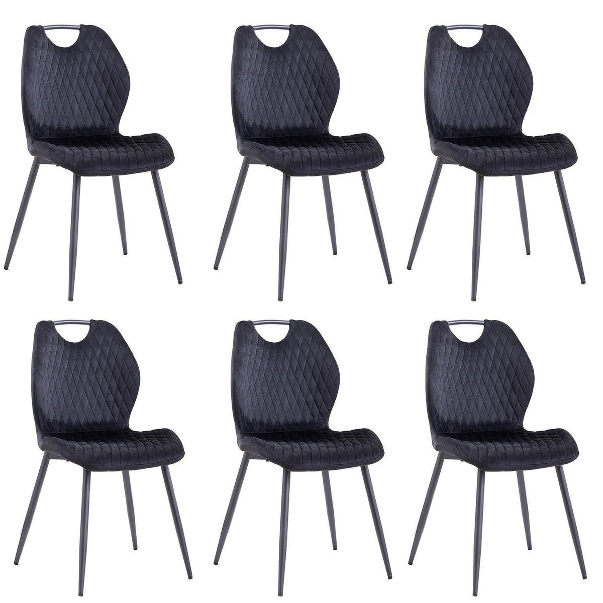6 Esszimmerstühle Set Schwarz – Polsterstühle für Küche & Wohnzimmer