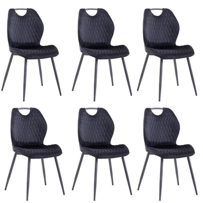 6 Esszimmerstühle Set Schwarz – Polsterstühle für Küche & Wohnzimmer
