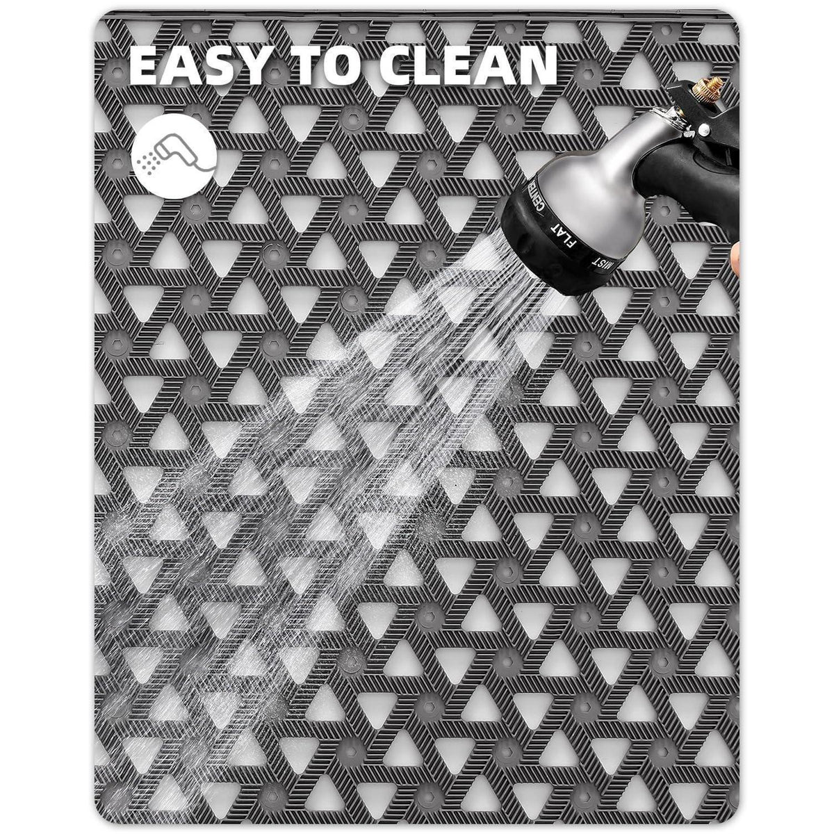 Fußmatte Grau 81x122 cm | Robust & Drainage für Draußen