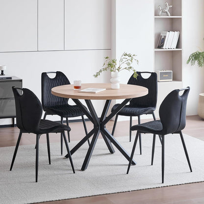 4er-Set Esszimmerstühle Schwarz – Polsterstühle für Küche & Wohnzimmer