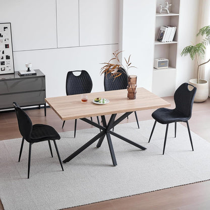 4er-Set Esszimmerstühle Schwarz – Polsterstühle für Küche & Wohnzimmer