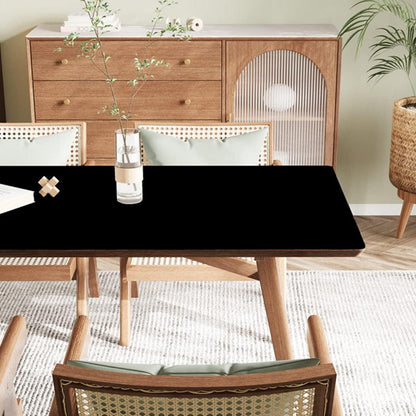 Wasserdichte PU Tischdecke 90x160cm Schwarz – Schutzfolie für Tisch