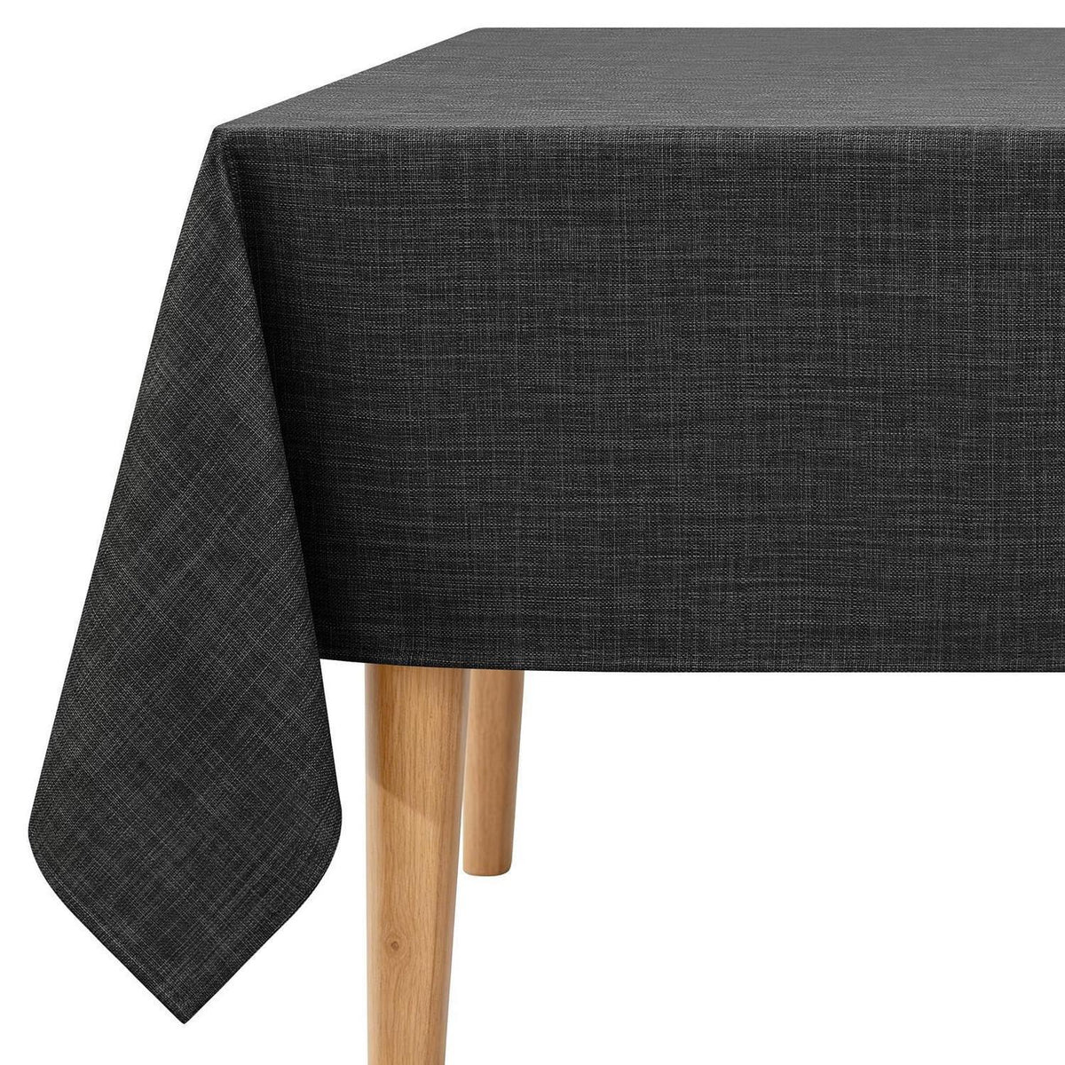 Dunkelgraue Leinen-Optik Tischdecke 80x80 cm – Wasserabweisend