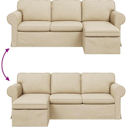 Ecksofa L-Form Creme 180 cm – Modernes Wohnzimmer Sofa