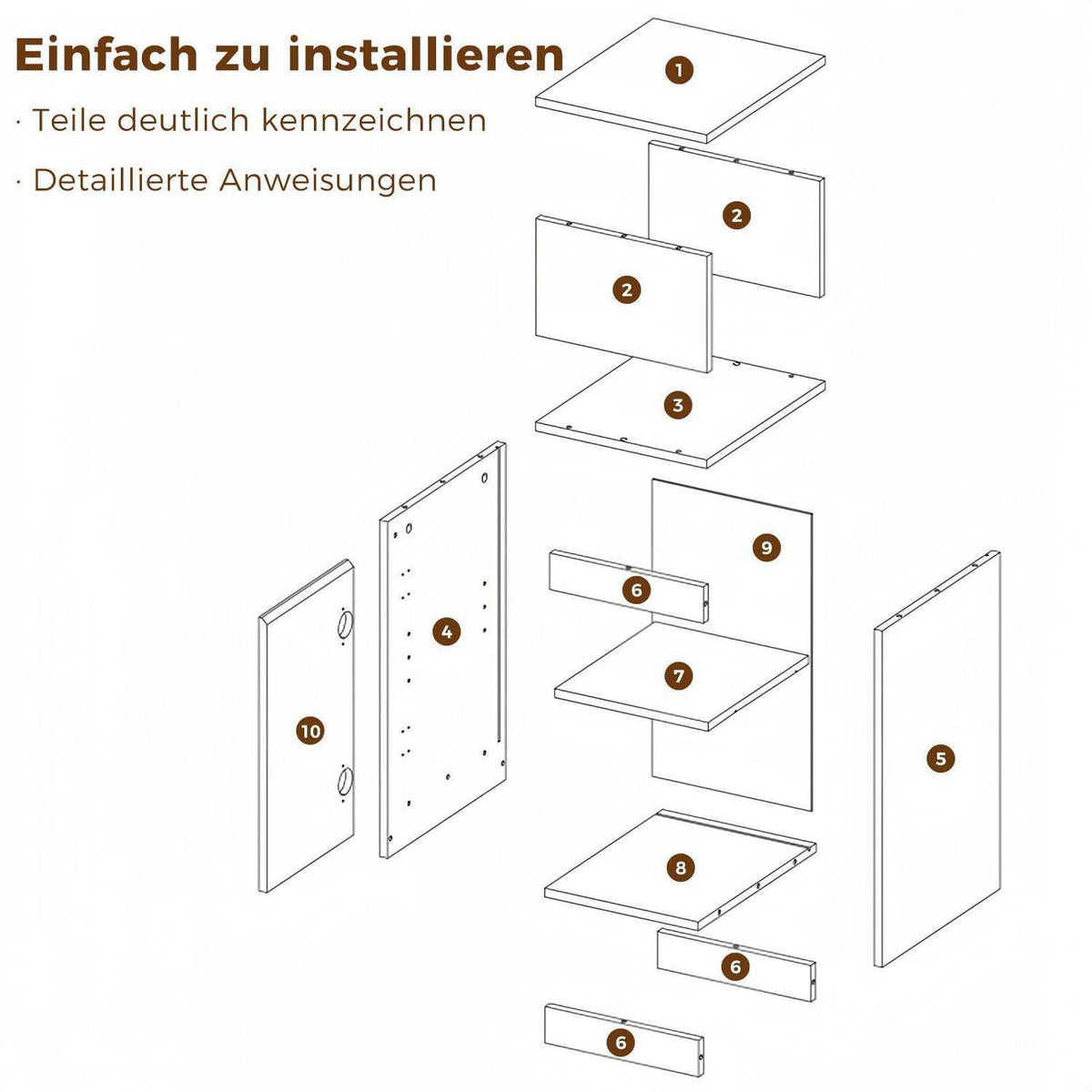 Nachttisch 2er Set schmal mit 1 Tür und verstellbarem Fach
