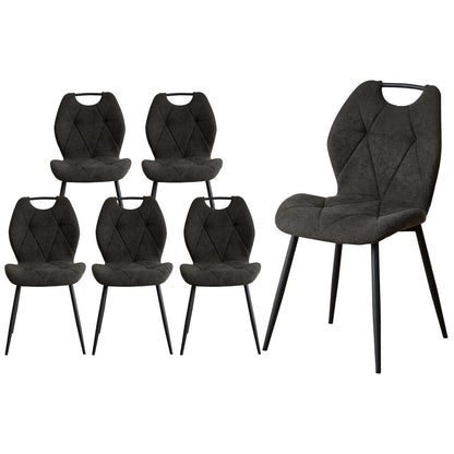 Gepolsterte Esszimmerstühle Set 6 – Skandinavischer Stil Schwarz