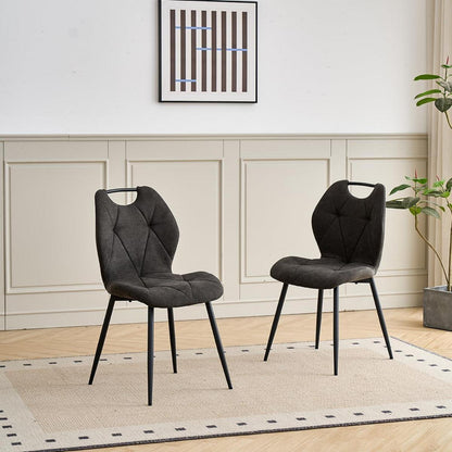 Gepolsterte Esszimmerstühle Set 6 – Skandinavischer Stil Schwarz