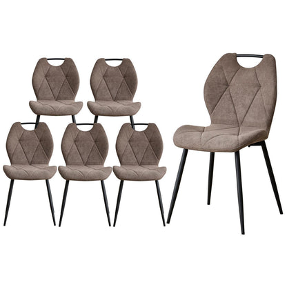 Gepolsterte Esszimmerstühle Set 6 – Braun, Skandinavisch