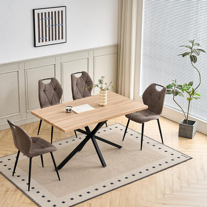 Gepolsterte Esszimmerstühle Set 6 – Braun, Skandinavisch