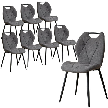 Gepolsterte Esszimmerstühle Set 8 – Grau, Skandinavisch