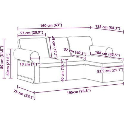 Ecksofa L-Form Creme 160 cm – Modernes Wohnzimmer Sofa