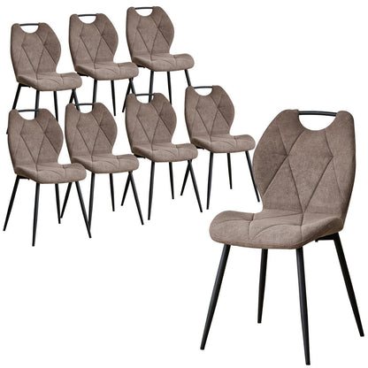 Gepolsterte Esszimmerstühle Set 8 – Braun, Skandinavisch