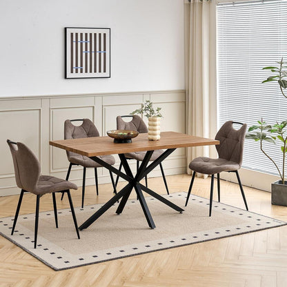 Gepolsterte Esszimmerstühle Set 8 – Braun, Skandinavisch
