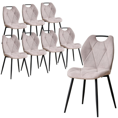Gepolsterte Esszimmerstühle im skandinavischen Stil, Beige (8er-Set)