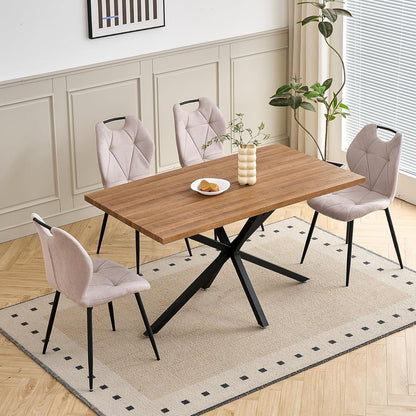 Gepolsterte Esszimmerstühle im skandinavischen Stil, Beige (8er-Set)