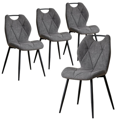 Gepolsterte Esszimmerstühle Set 4 – Grau, Skandinavisch