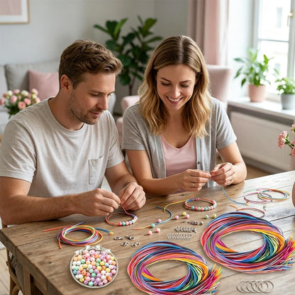 Scoubidou Bänder Set 85tlg. zum Basteln & Schlüsselanhänger