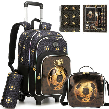 Schulrucksack Trolley Jungen Fußball – 5-teiliges Set