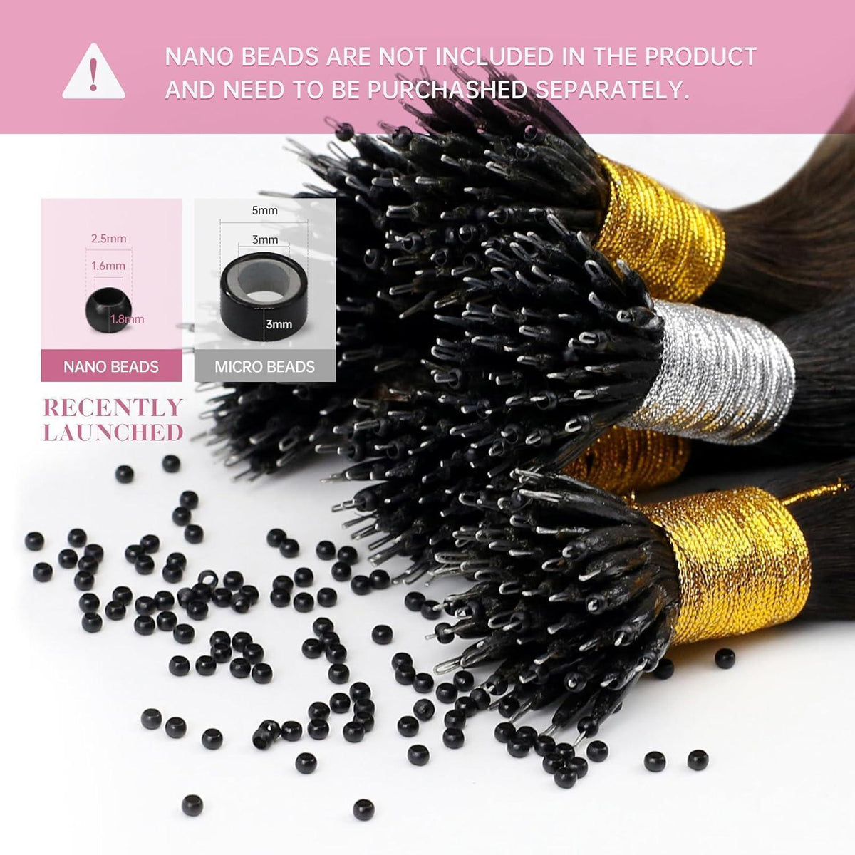 Dunkelbraune Nano Ring Extensions Echthaar 65cm