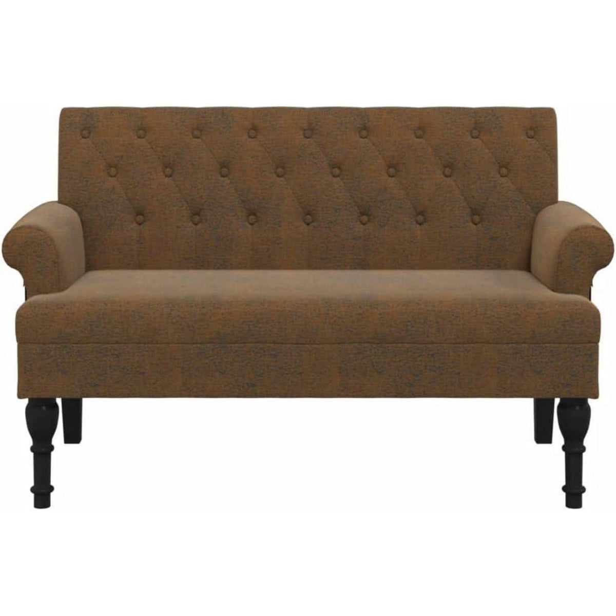 2-Sitzer Sofa Retro-Stil Braun – Loveseat für Wohnzimmer