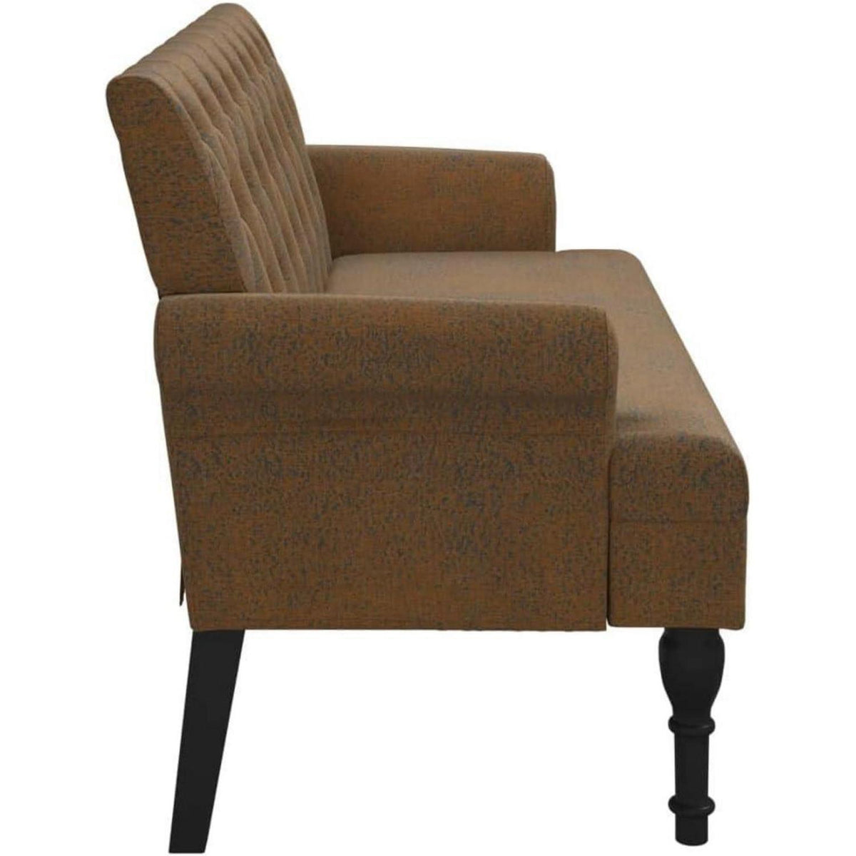2-Sitzer Sofa Retro-Stil Braun – Loveseat für Wohnzimmer